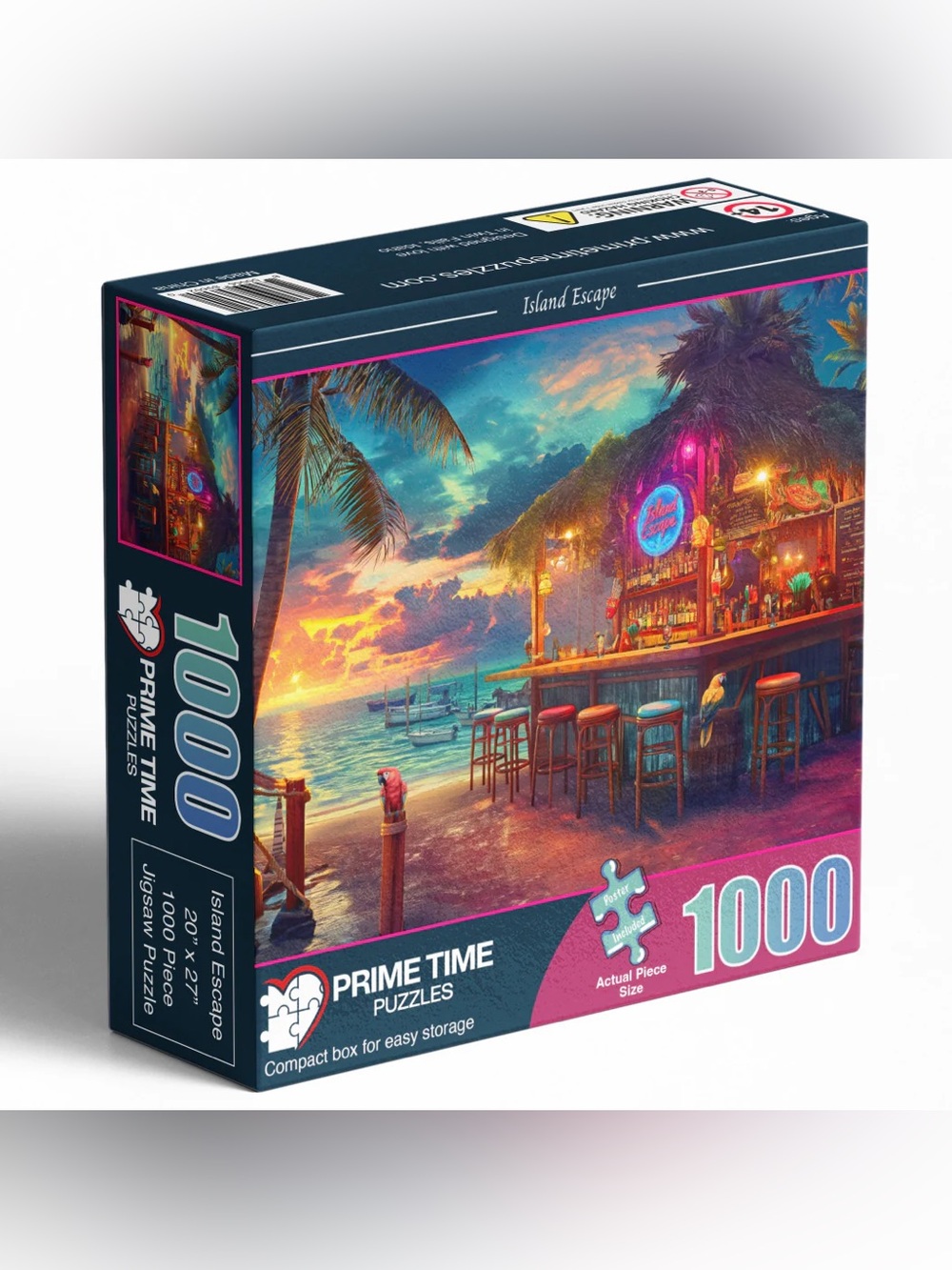 1000-Piece Tropical Island Escape Jigsaw Puzzle - Multicolor